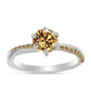 Inel din Argint 925 ( 2.53 grame ) cu Moissanite Șampanie 1.18 Carate