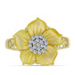 Inel din Argint 925 Placat cu Aur ( 3.41 grame ) cu Sidef și Topaz Alb 3.39 Carate