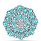 Inel din Argint 925 ( 5.59 grame ) cu Cuarț Paraiba și Topaz Alb 3.73 Carate