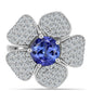 Inel din Argint 925 ( 5.25 grame ) cu Tanzanit AAA și Topaz Alb 3.43 Carate