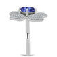 Inel din Argint 925 ( 5.25 grame ) cu Tanzanit AAA și Topaz Alb 3.43 Carate