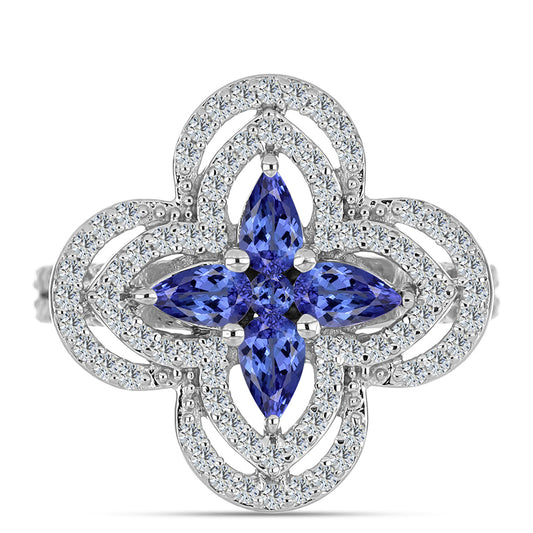 Inel din Argint 925 ( 4.04 grame ) cu Tanzanit AAA 1.49 Carate