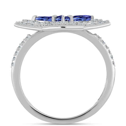 Inel din Argint 925 ( 4.04 grame ) cu Tanzanit AAA 1.49 Carate