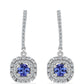 Cercei din Argint 925 ( 4.69 grame ) cu Tanzanit AAA și Topaz Alb 1.91 Carate