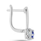Cercei din Argint 925 ( 3.86 grame ) cu Tanzanit AAA și Topaz Alb 0.74 Carate