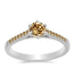 Inel din Argint 925 ( 1.92 grame ) cu Moissanite Șampanie 0.58 Carate