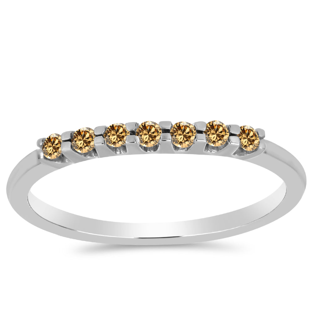 Inel din Argint 925 ( 1.64 grame ) cu Moissanite Șampanie 0.23 Carate 1 