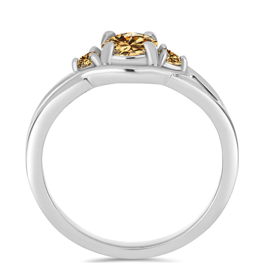 Inel din Argint 925 ( 2.38 grame ) cu Moissanite Șampanie 0.71 Carate