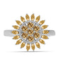 Inel din Argint 925 ( 4.05 grame ) cu Moissanite Șampanie 1.01 Carate