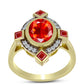 Inel din Argint 925 Placat cu Aur ( 4.2 grame ) cu Opal Etiopian Lega Dembi Roșu și Topaz Alb 1.35 Carate