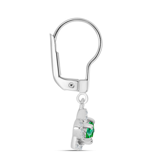 Cercei din Argint 925 ( 1.92 grame ) cu Granat Kijani și Topaz Alb 0.69 Carate