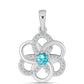 Pandantiv din Argint 925 ( 2.01 grame ) cu Cuarț Paraiba și Topaz Alb 0.54 Carate