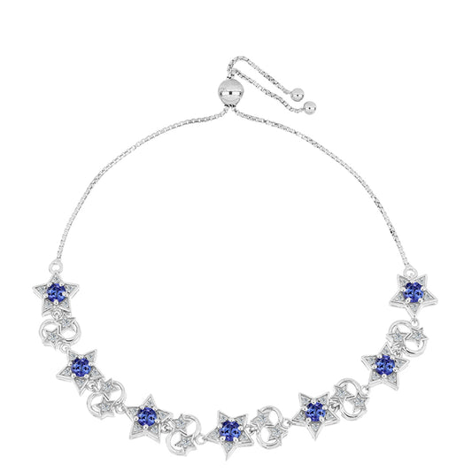 Brățară din Argint 925 ( 9.53 grame ) cu Tanzanit AAA și Topaz Alb 2.23 Carate