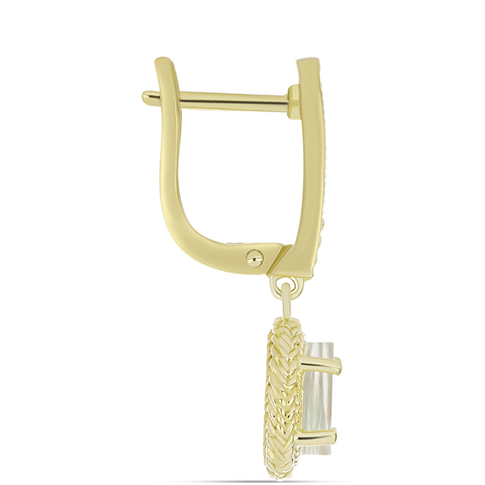 Cercei din Argint 925 Placat cu Aur ( 5.13 grame ) cu Sidef 1.82 Carate 2 