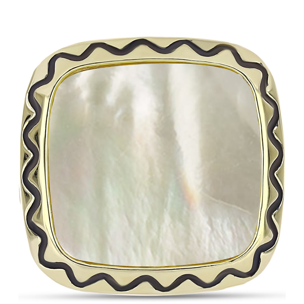 Inel din Argint 925 Placat cu Aur ( 6.21 grame ) cu Sidef 6.46 Carate 1 