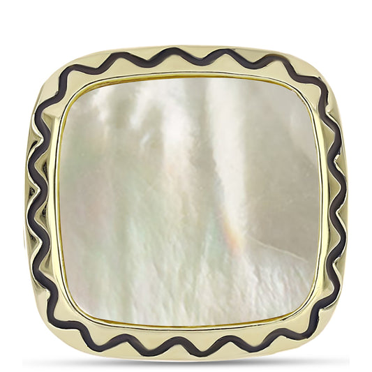 Inel din Argint 925 Placat cu Aur ( 6.21 grame ) cu Sidef 6.46 Carate
