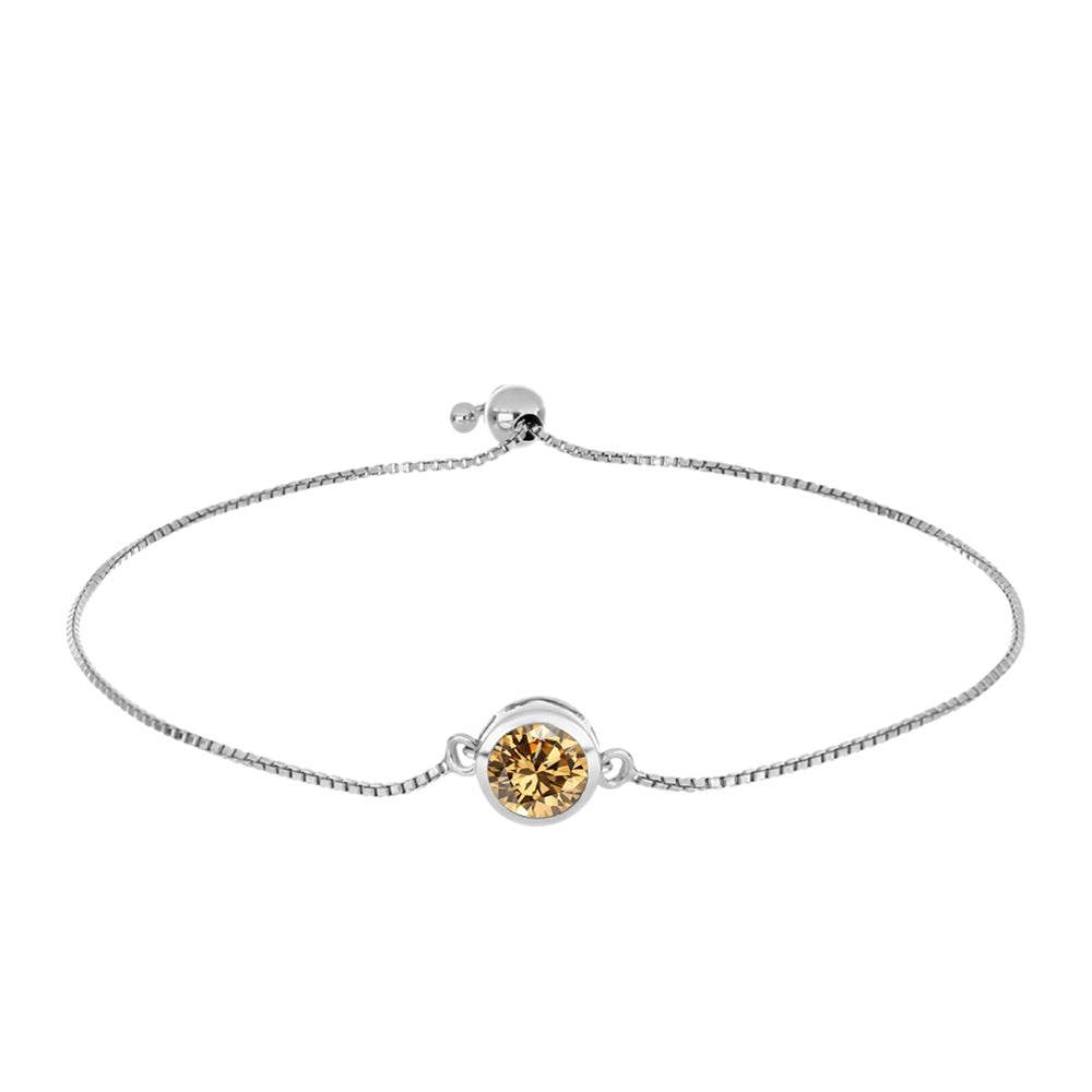Brățară din Argint 925 ( 2.72 grame ) cu Moissanite Șampanie 1.2 Carate 1 