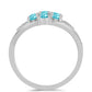 Inel din Argint 925 ( 4.04 grame ) cu Cuarț Paraiba și Topaz Alb 2 Carate