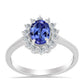 Inel din Argint 925 ( 2.54 grame ) cu Tanzanit AAA și Topaz Alb 1.57 Carate
