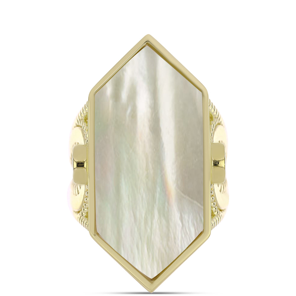 Inel din Argint 925 Placat cu Aur ( 7.77 grame ) cu Sidef 9.03 Carate 1 