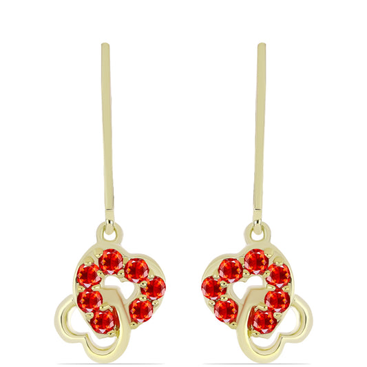 Cercei din Argint 925 Placat cu Aur ( 2.27 grame ) cu Opal Etiopian Lega Dembi Roșu 0.31 Carate