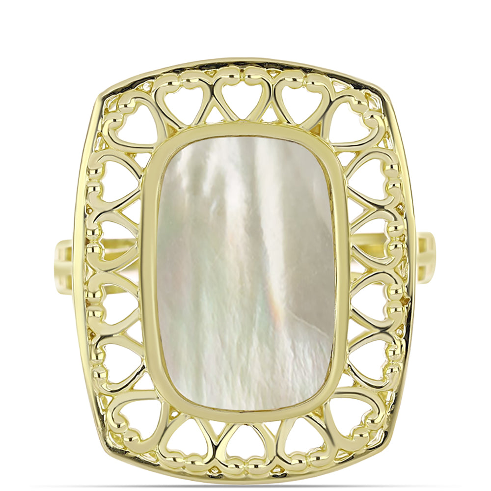 Inel din Argint 925 Placat cu Aur ( 6.28 grame ) cu Sidef 4.63 Carate