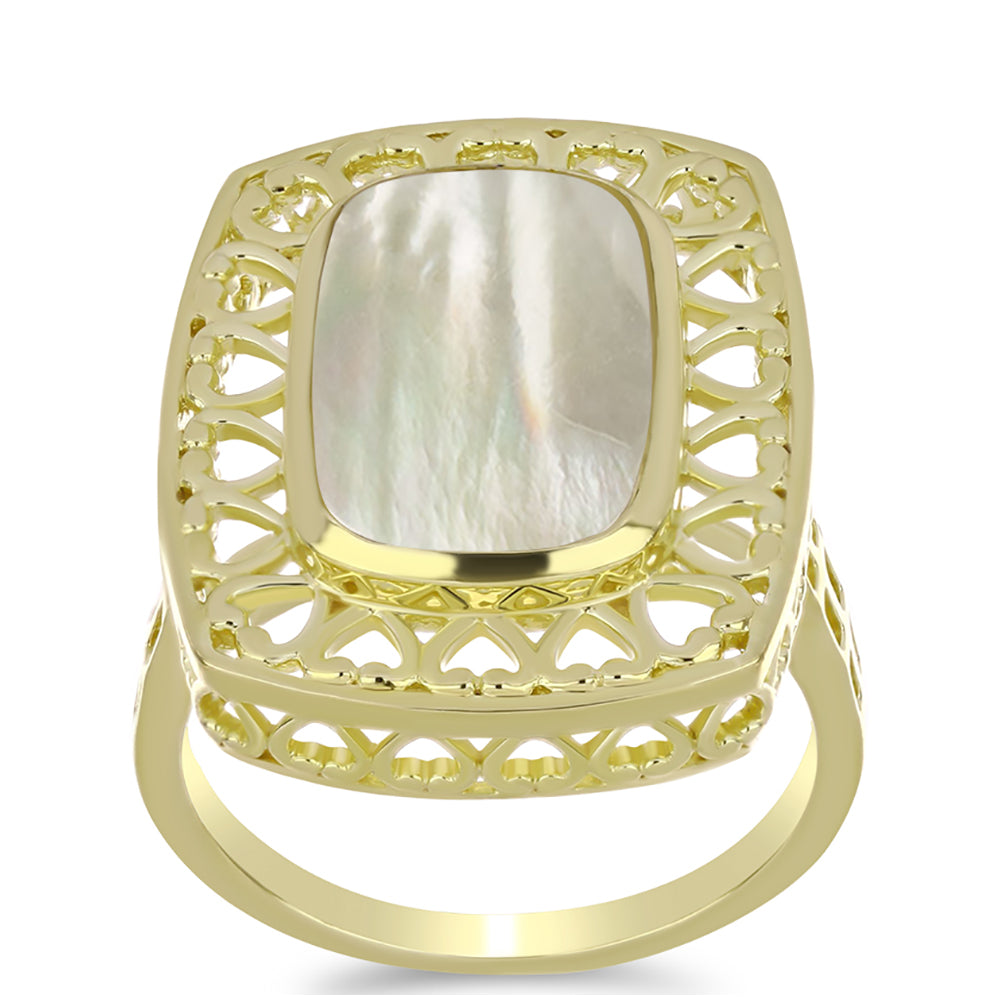 Inel din Argint 925 Placat cu Aur ( 6.28 grame ) cu Sidef 4.63 Carate