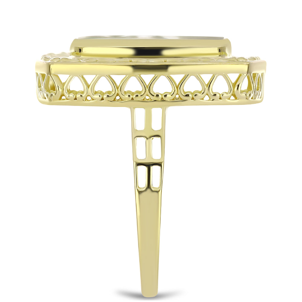 Inel din Argint 925 Placat cu Aur ( 6.28 grame ) cu Sidef 4.63 Carate 4 
