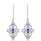Cercei din Argint 925 ( 3.6 grame ) cu Tanzanit AAA și Topaz Alb 0.75 Carate