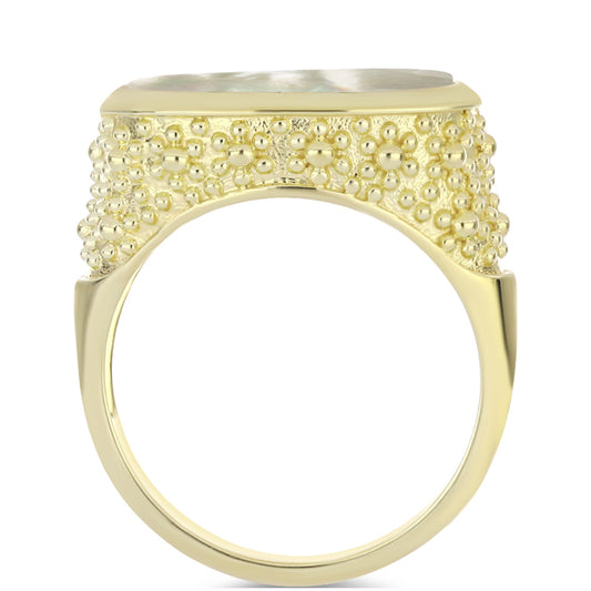 Inel din Argint 925 Placat cu Aur ( 4.79 grame ) cu Sidef 4.24 Carate