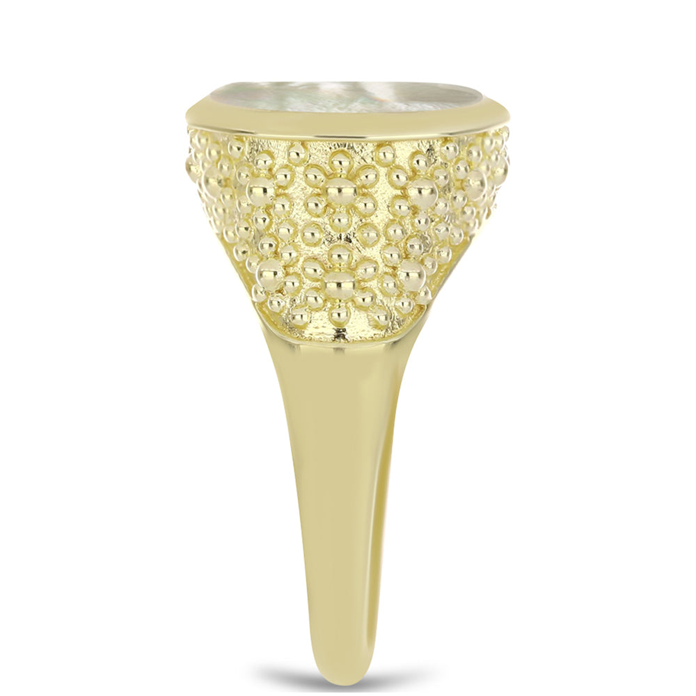 Inel din Argint 925 Placat cu Aur ( 4.79 grame ) cu Sidef 4.24 Carate 4 