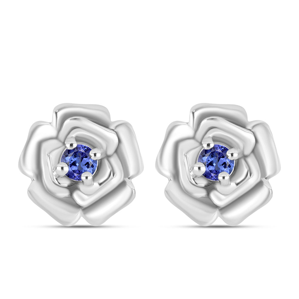 Cercei din Argint 925 ( 3.66 grame ) cu Tanzanit AAA 0.24 Carate 1 