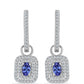 Cercei din Argint 925 ( 3.67 grame ) cu Tanzanit AAA și Topaz Alb 1.15 Carate