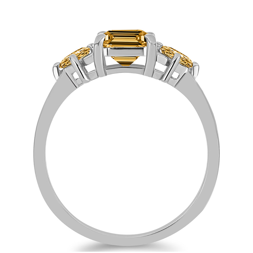 Inel din Argint 925 ( 2.26 grame ) cu Moissanite Șampanie 1.91 Carate 2 
