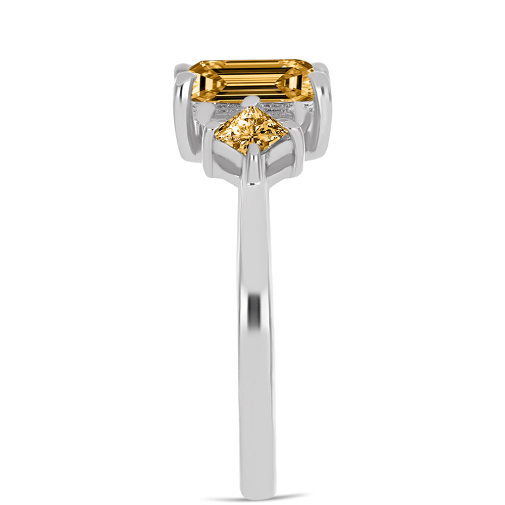 Inel din Argint 925 ( 2.26 grame ) cu Moissanite Șampanie 1.91 Carate