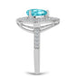 Inel din Argint 925 ( 3.29 grame ) cu Cuarț Paraiba și Topaz Alb 1.52 Carate