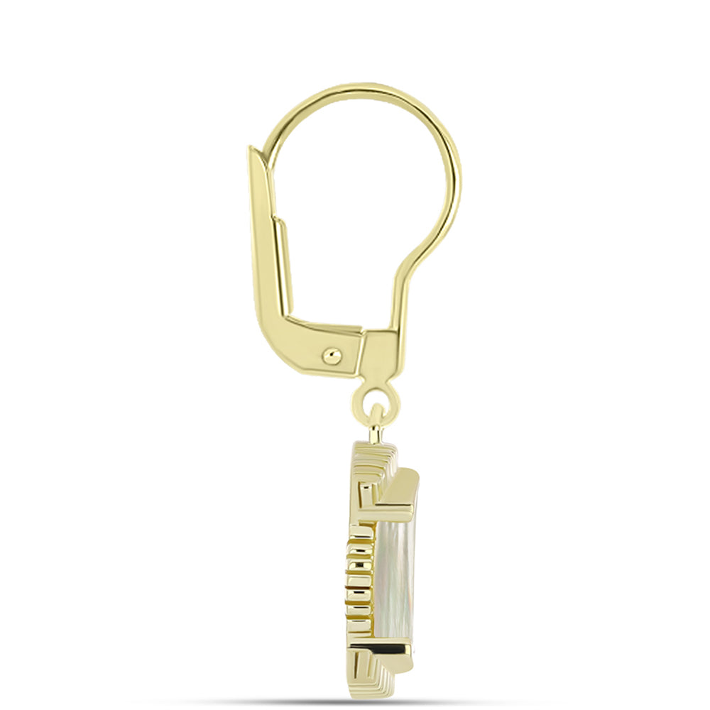 Cercei din Argint 925 Placat cu Aur ( 4.31 grame ) cu Sidef 3.41 Carate