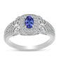 Inel din Argint 925 ( 2.87 grame ) cu Tanzanit AAA și Topaz Alb 0.79 Carate