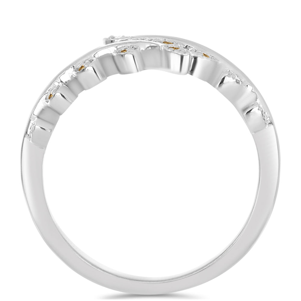 Inel din Argint 925 ( 3.22 grame ) cu Moissanite Șampanie 0.18 Carate 2 