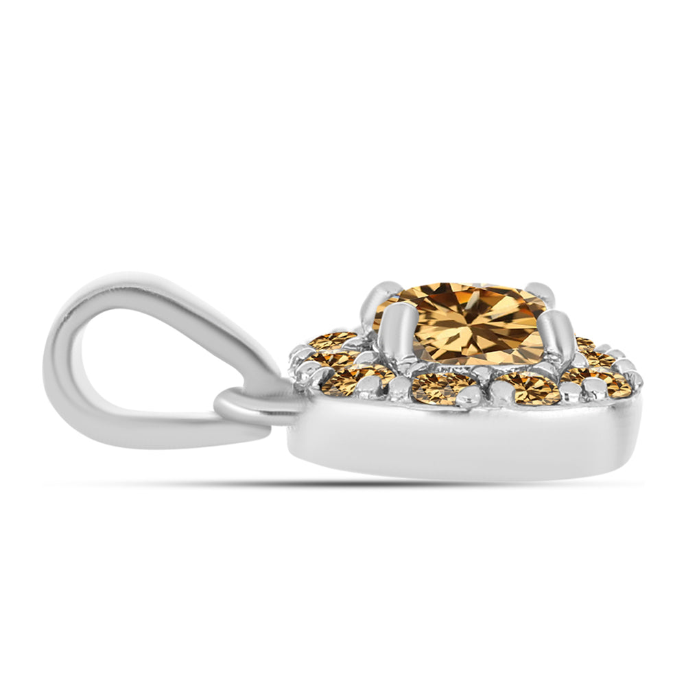 Pandantiv din Argint 925 ( 1.08 grame ) cu Moissanite Șampanie 0.98 Carate 2 