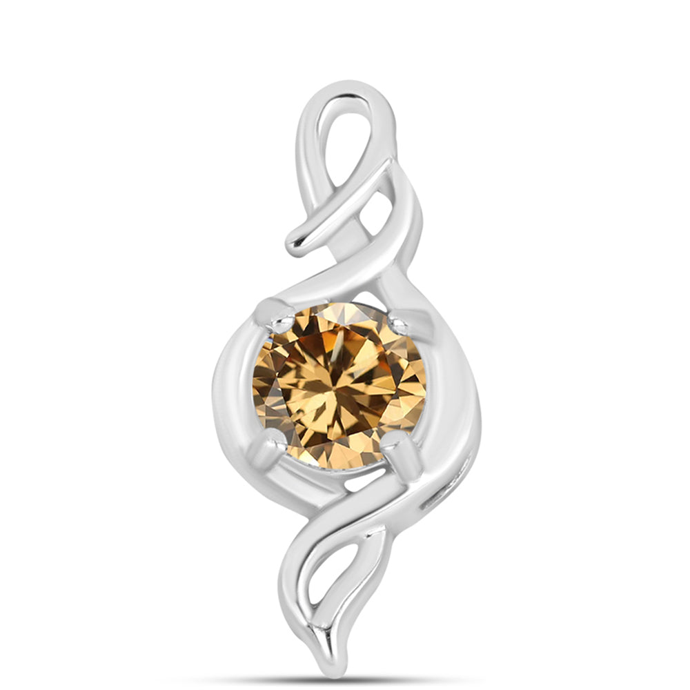 Pandantiv din Argint 925 ( 1.01 grame ) cu Moissanite Șampanie 0.59 Carate 1 
