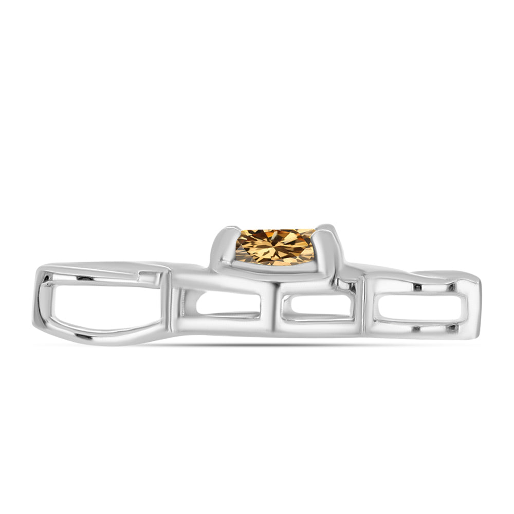 Pandantiv din Argint 925 ( 1.01 grame ) cu Moissanite Șampanie 0.59 Carate 2 