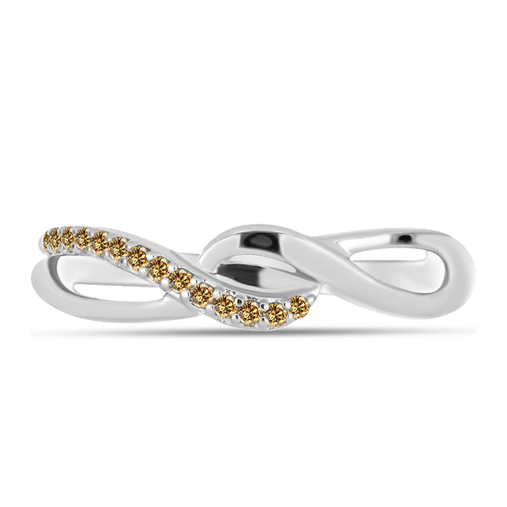 Inel din Argint 925 ( 2.03 grame ) cu Moissanite Șampanie 0.13 Carate 1 