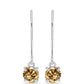 Cercei din Argint 925 ( 1.31 grame ) cu Moissanite Șampanie 0.88 Carate