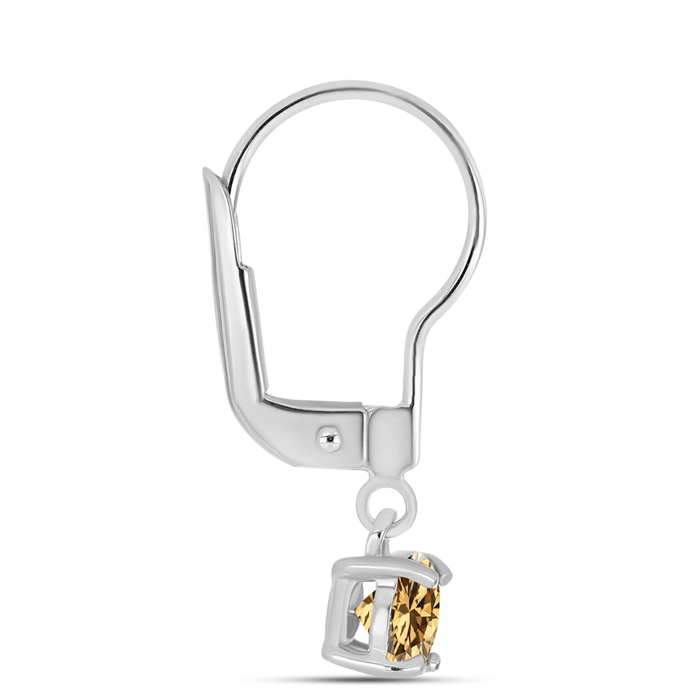 Cercei din Argint 925 ( 1.31 grame ) cu Moissanite Șampanie 0.88 Carate 2 