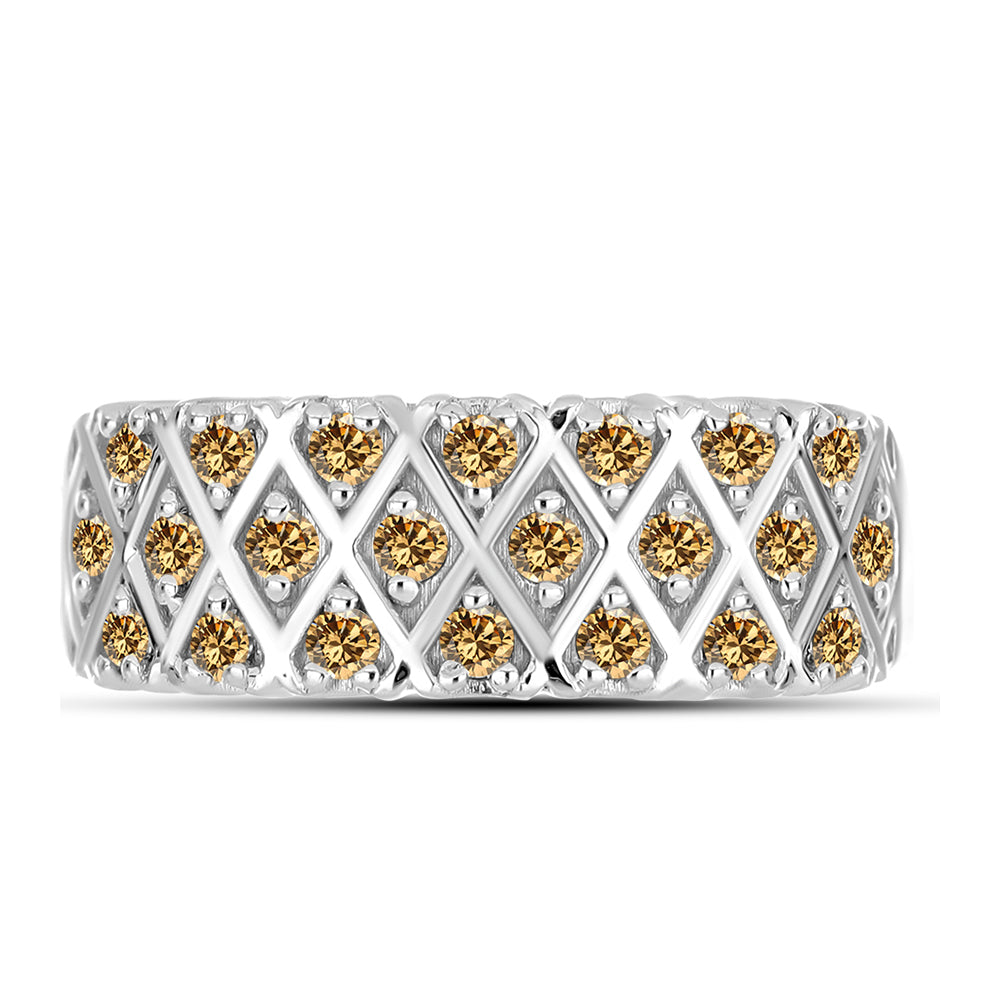 Inel din Argint 925 ( 4.2 grame ) cu Moissanite Șampanie 0.54 Carate
