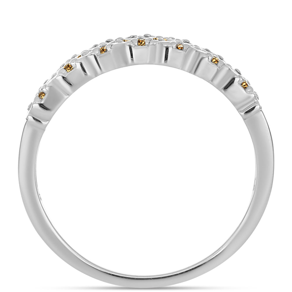 Inel din Argint 925 ( 4.2 grame ) cu Moissanite Șampanie 0.54 Carate