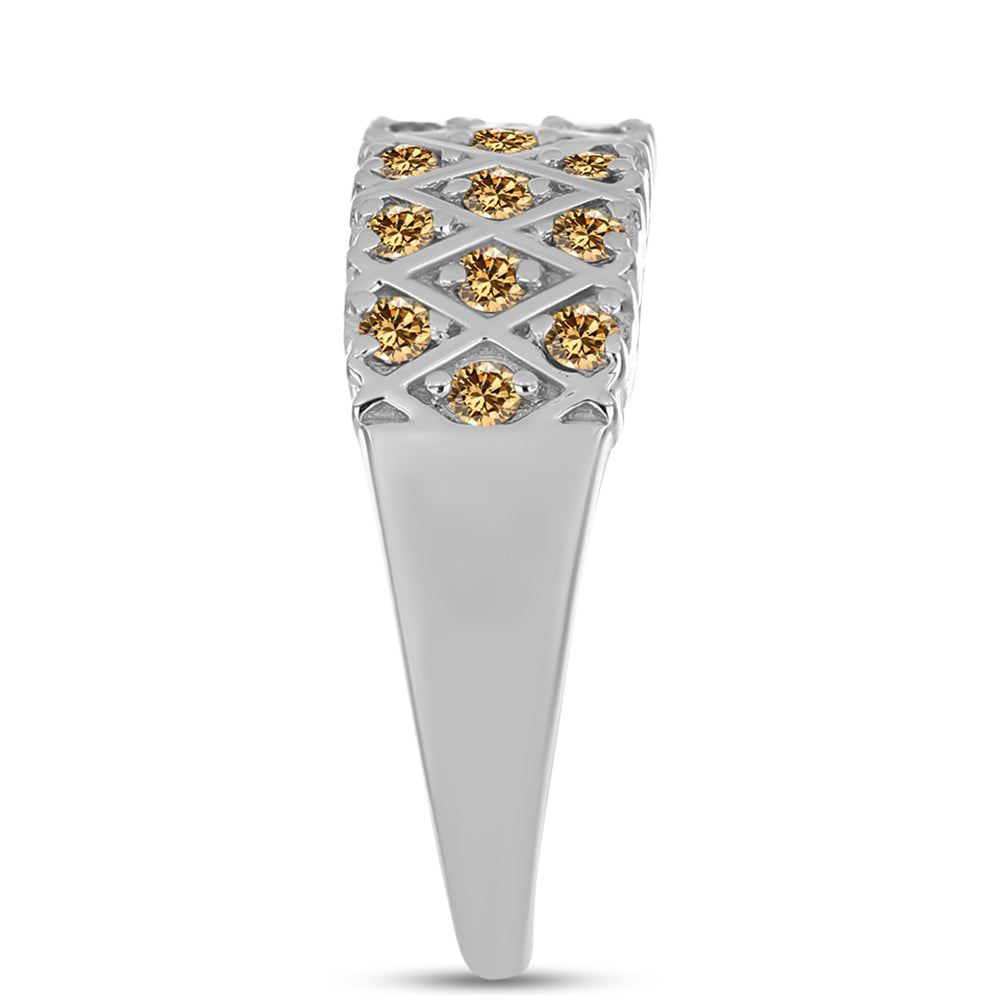 Inel din Argint 925 ( 4.2 grame ) cu Moissanite Șampanie 0.54 Carate 4 