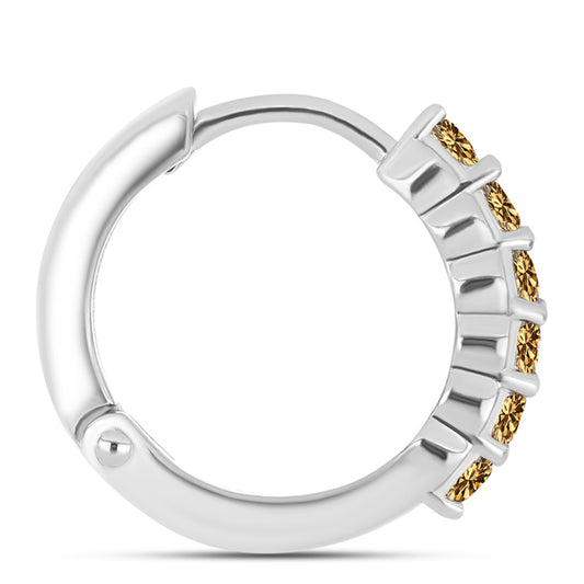 Cercei din Argint 925 ( 3.87 grame ) cu Moissanite Șampanie 0.75 Carate