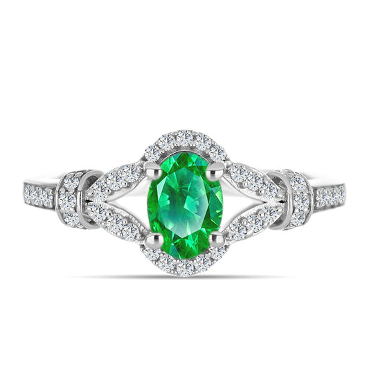 Inel din Argint 925 ( 2.91 grame ) cu Granat Kijani și Topaz Alb 0.97 Carate